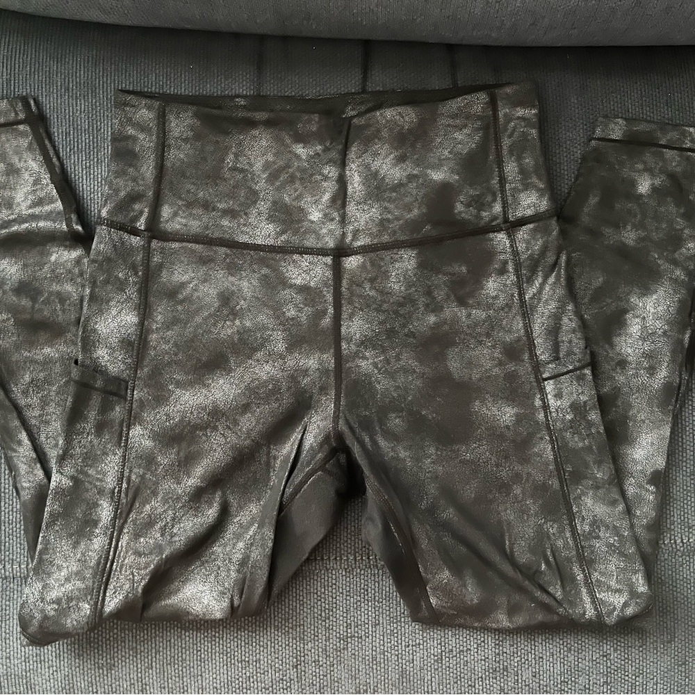 ZYIA Black Metallic Leggings